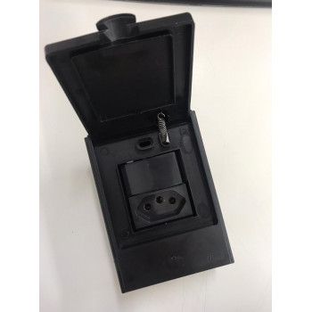 CJ INTERRUPTOR PARALELO + TOMADA 20A - BLUX B.L'ACQUA BLACK GRAFITE